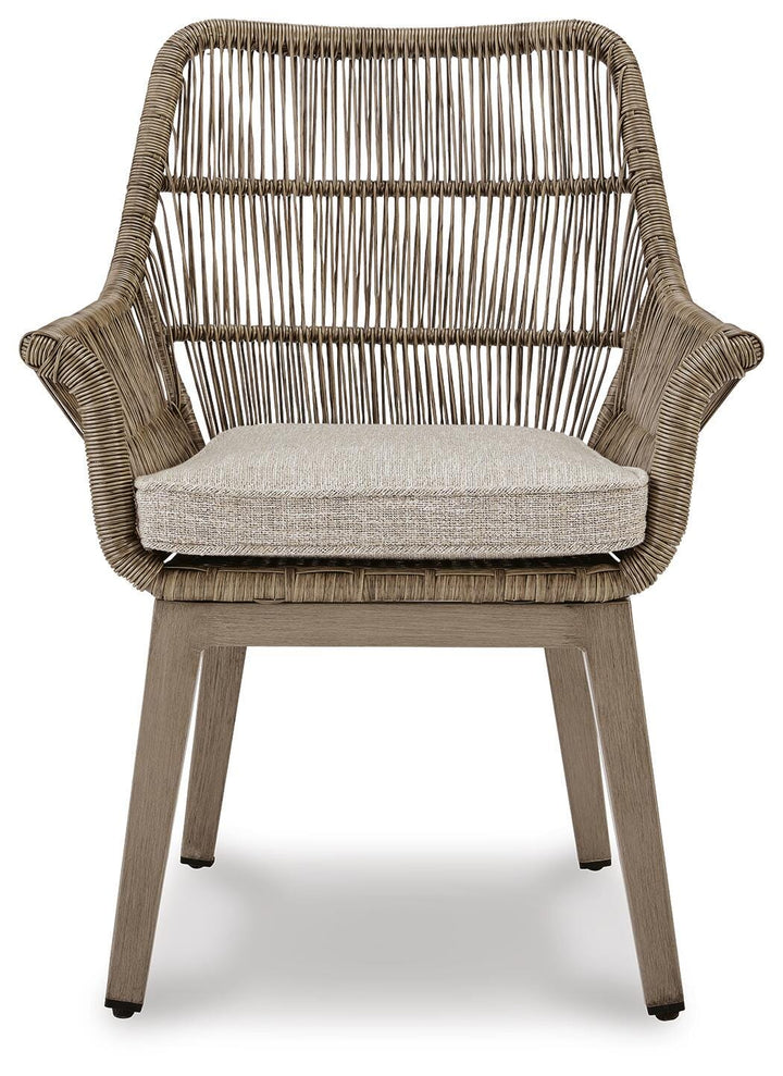 Beach Front Arm Chair with Cushion (Set of 2) - Beige (4)
