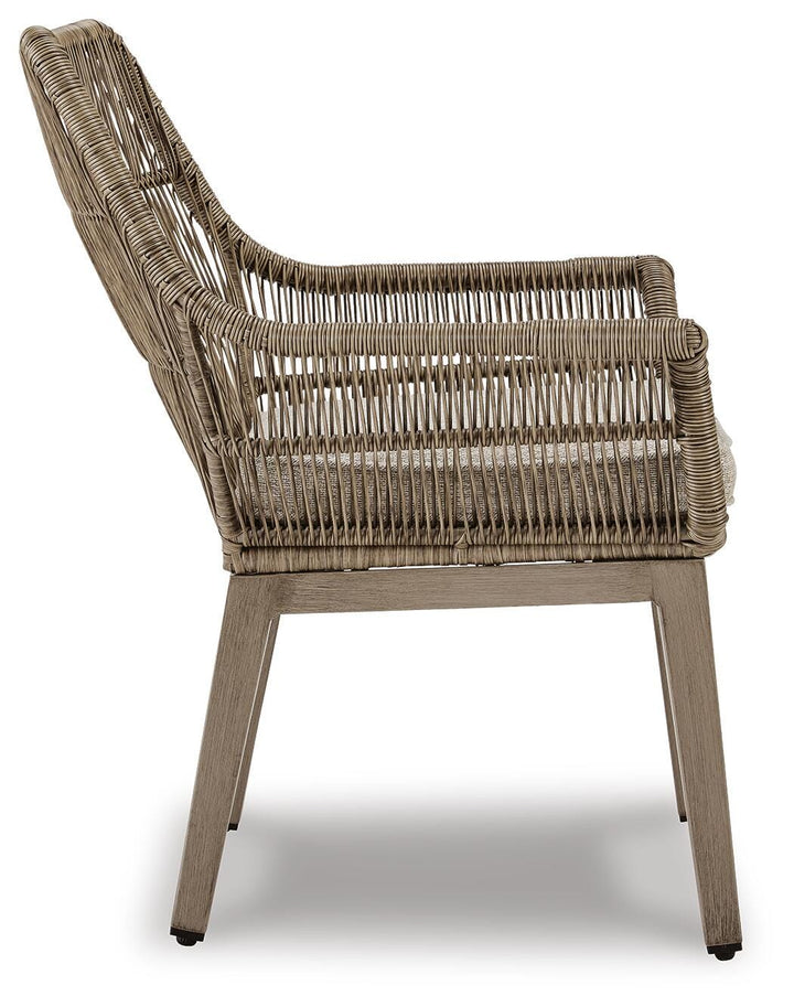 Beach Front Arm Chair with Cushion (Set of 2) - Beige (5)