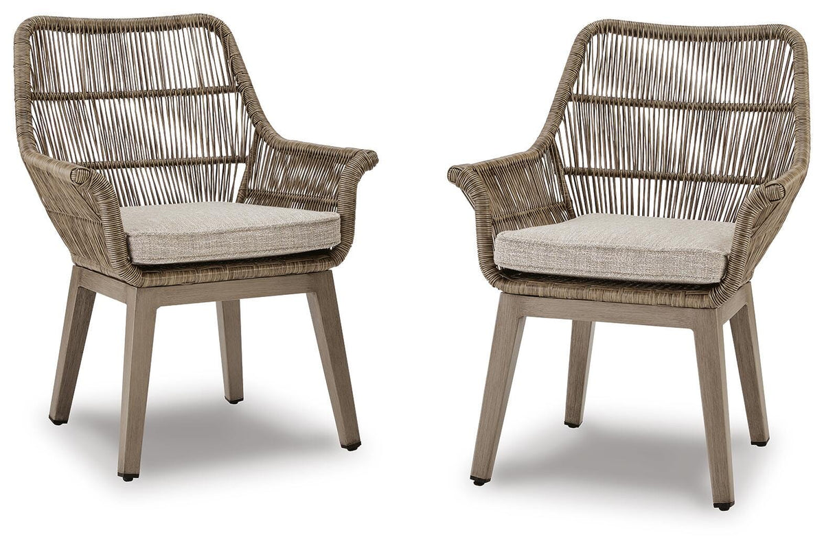 Beach Front Arm Chair with Cushion (Set of 2) - Beige (1)