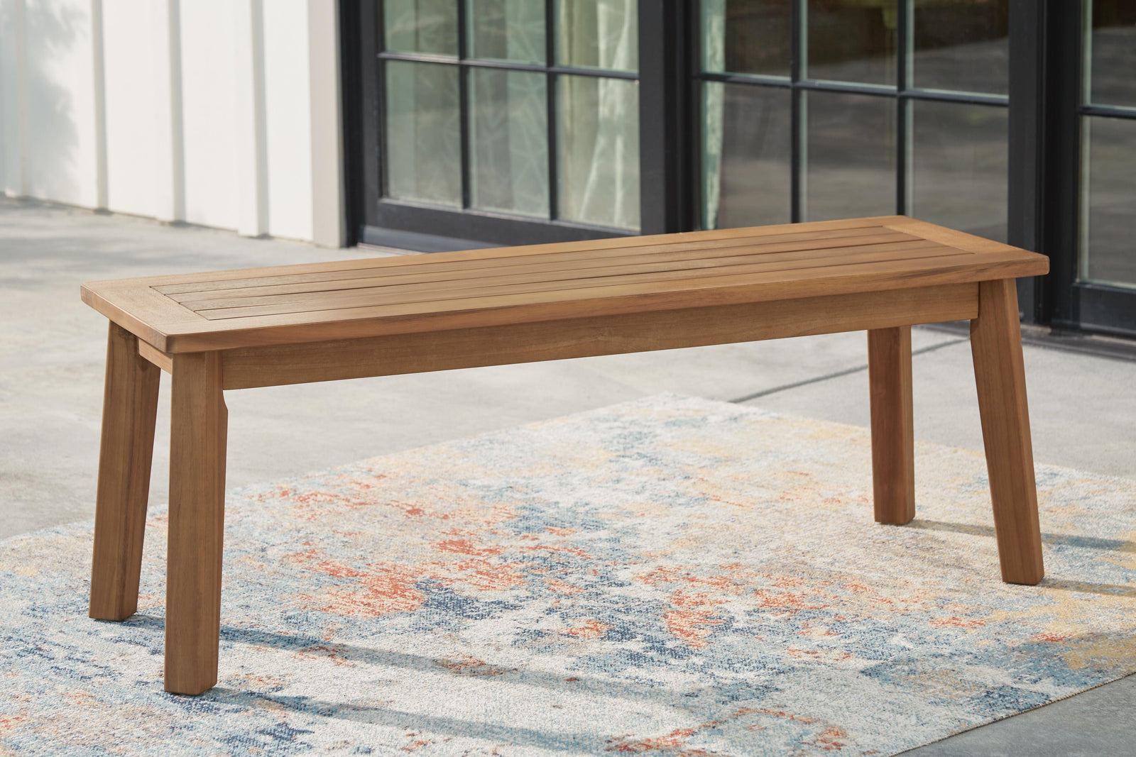 Janiyah Outdoor Dining Bench - Light Brown (2)