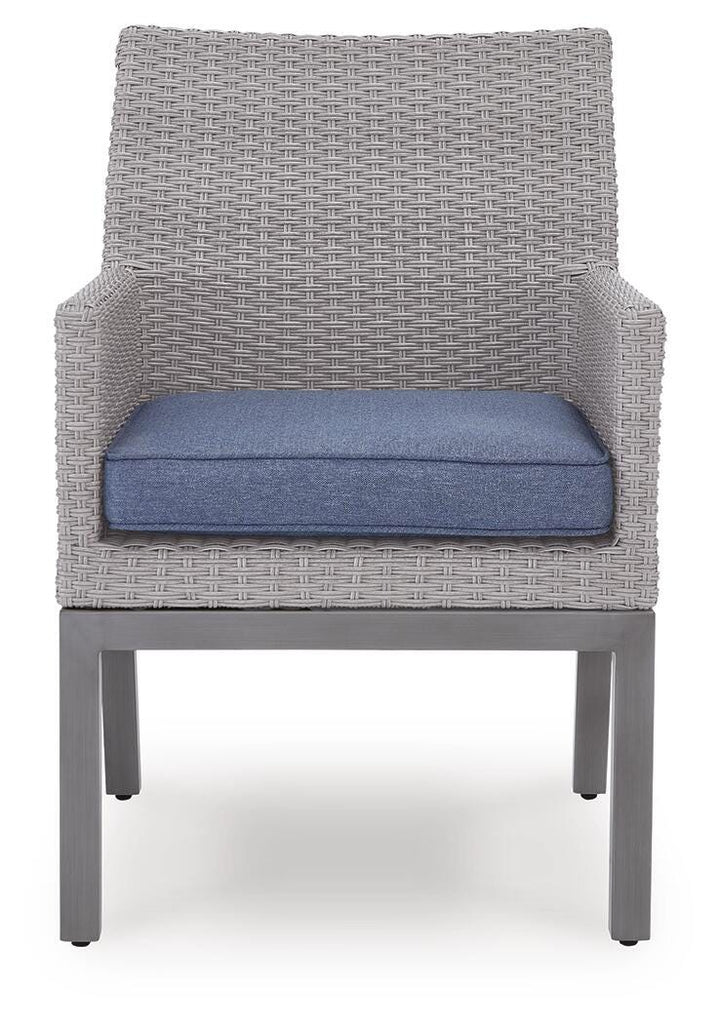 Half Moon Beach Outdoor Arm Chair with Cushion (Set of 2) - Blue (4)
