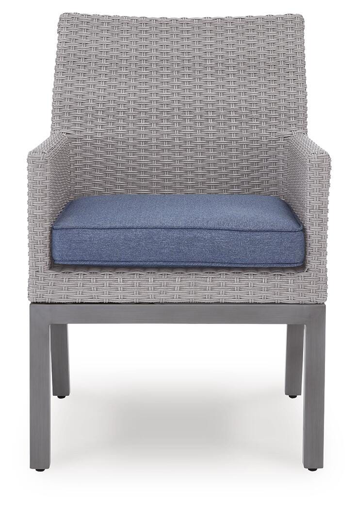 Half Moon Beach Outdoor Arm Chair with Cushion (Set of 2) - Blue (4)