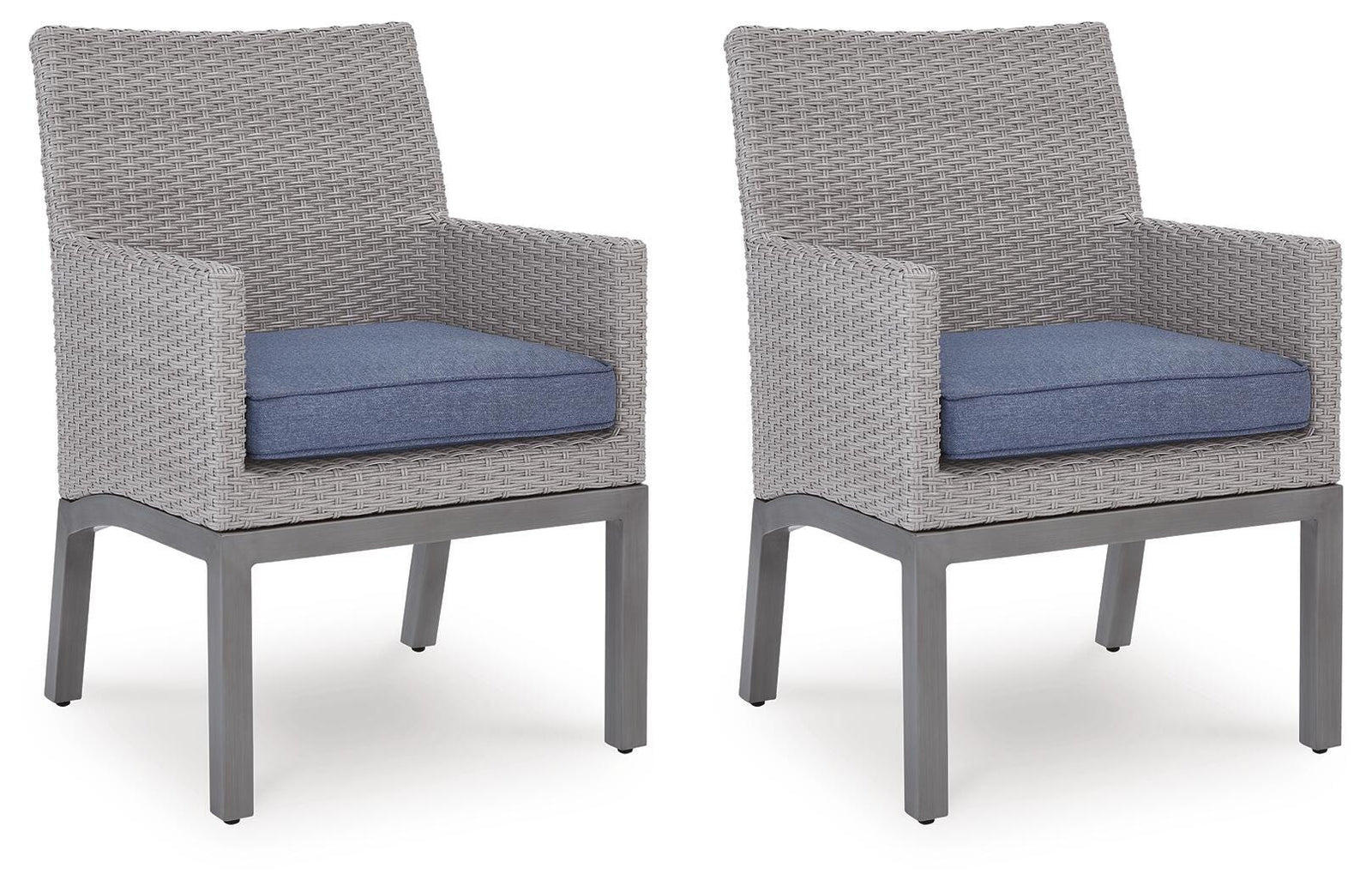 Half Moon Beach Outdoor Arm Chair with Cushion (Set of 2) - Blue (1)