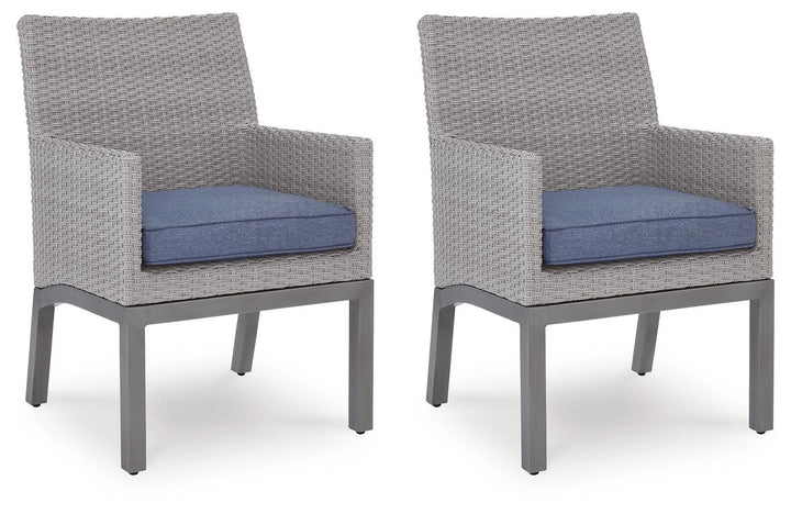Half Moon Beach Outdoor Arm Chair with Cushion (Set of 2) - Blue (1)