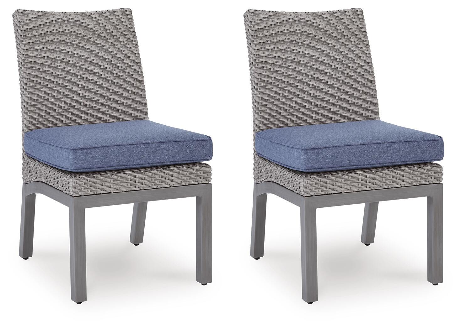 Half Moon Beach Outdoor Side Chair with Cushion (Set of 2) - Blue (1)