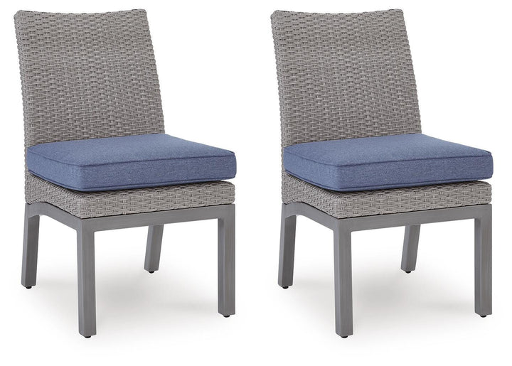 Half Moon Beach Outdoor Side Chair with Cushion (Set of 2) - Blue (1)