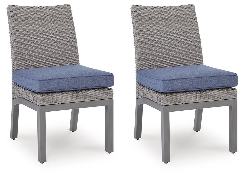 Half Moon Beach Outdoor Side Chair with Cushion (Set of 2) - Blue (1)