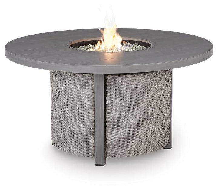 Half Moon Beach Outdoor Fire Pit Table - Gray (3)