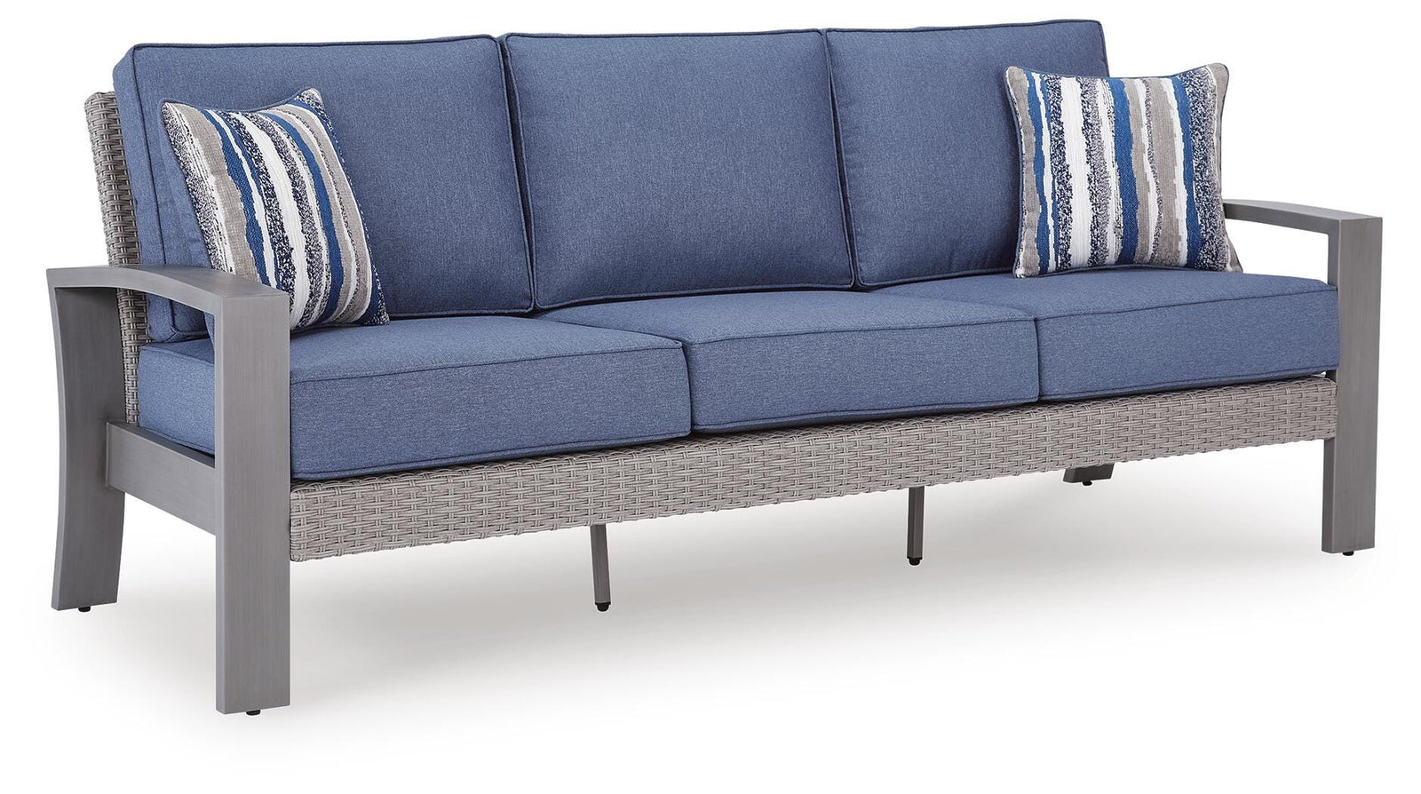 Half Moon Beach Outdoor Sofa with Cushion - Blue (1)