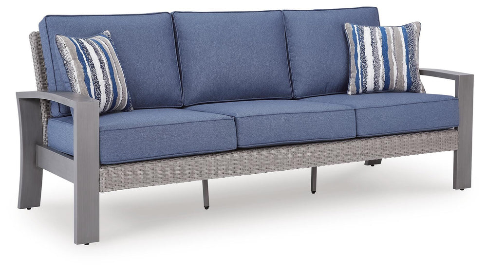 Half Moon Beach Outdoor Sofa with Cushion - Blue (1)