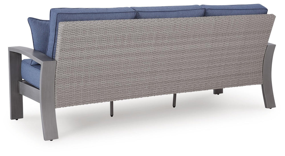 Half Moon Beach Outdoor Sofa with Cushion - Blue (4)