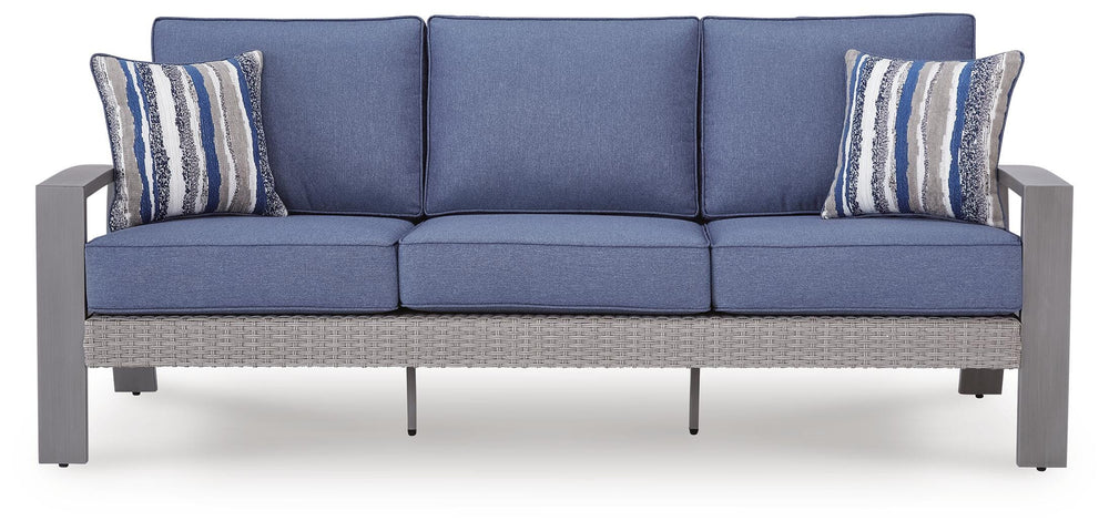Half Moon Beach Outdoor Sofa with Cushion - Blue (3)