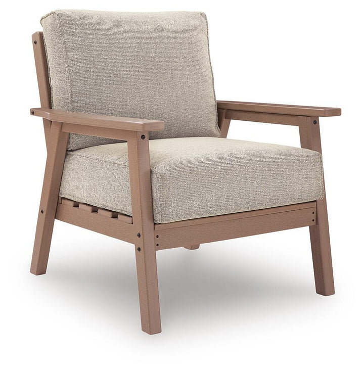 Grover Beach Outdoor Lounge Chair with Cushion (Set of 2) - Light Brown (3)