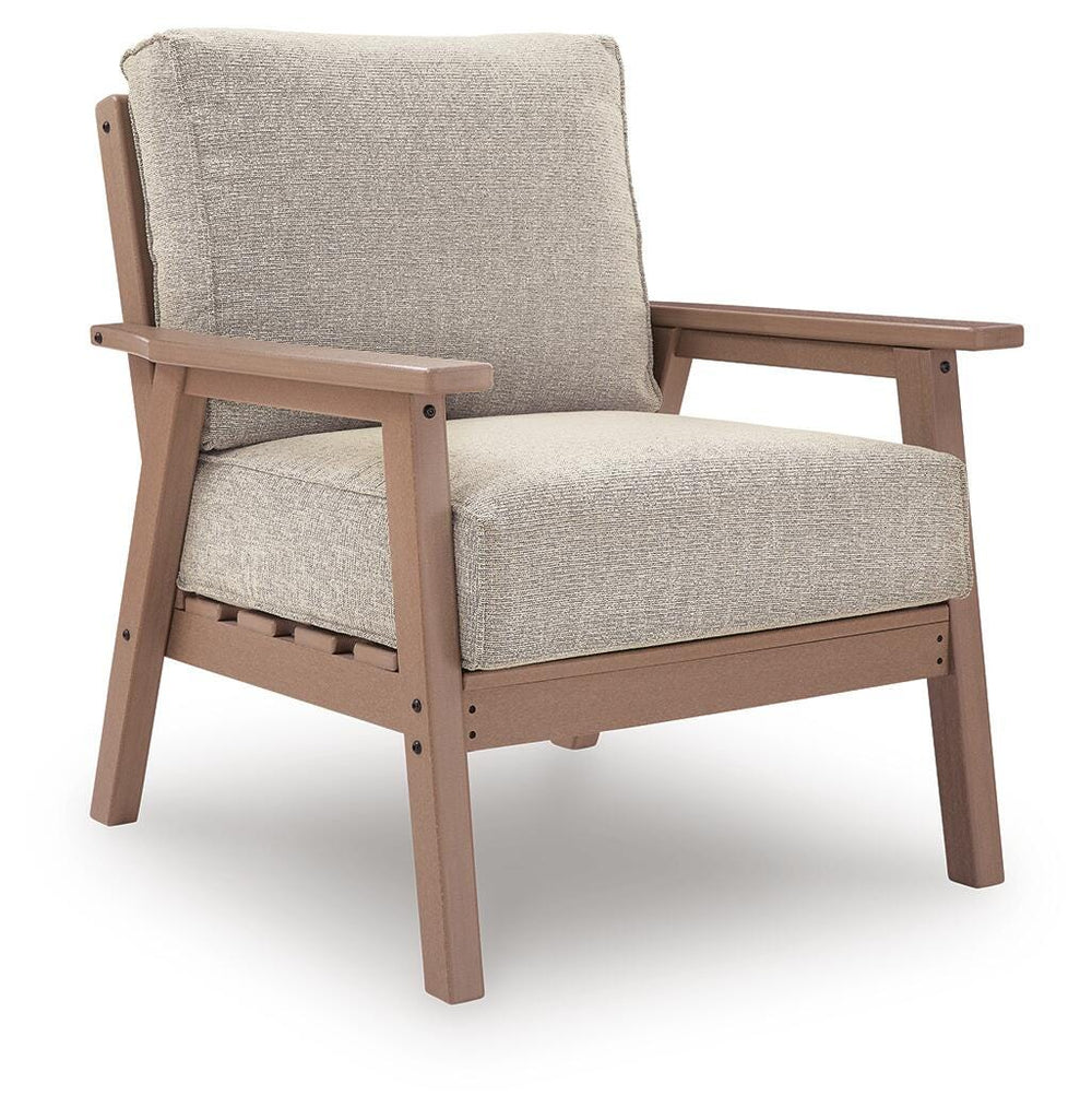 Grover Beach Outdoor Lounge Chair with Cushion (Set of 2) - Light Brown (3)