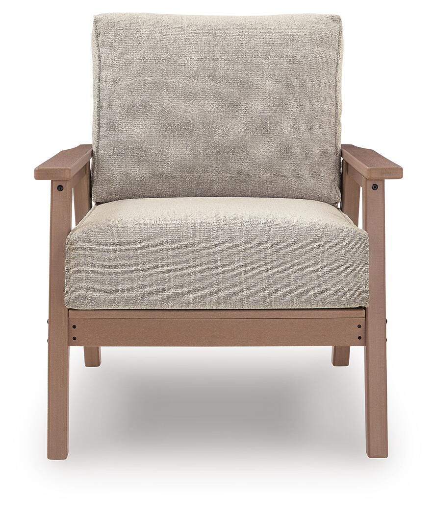 Grover Beach Outdoor Lounge Chair with Cushion (Set of 2) - Light Brown (4)