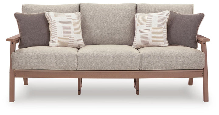 Grover Beach Outdoor Sofa with Cushion - Light Brown (3)
