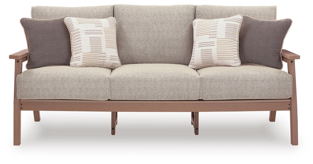 Grover Beach Outdoor Sofa with Cushion - Light Brown (3)