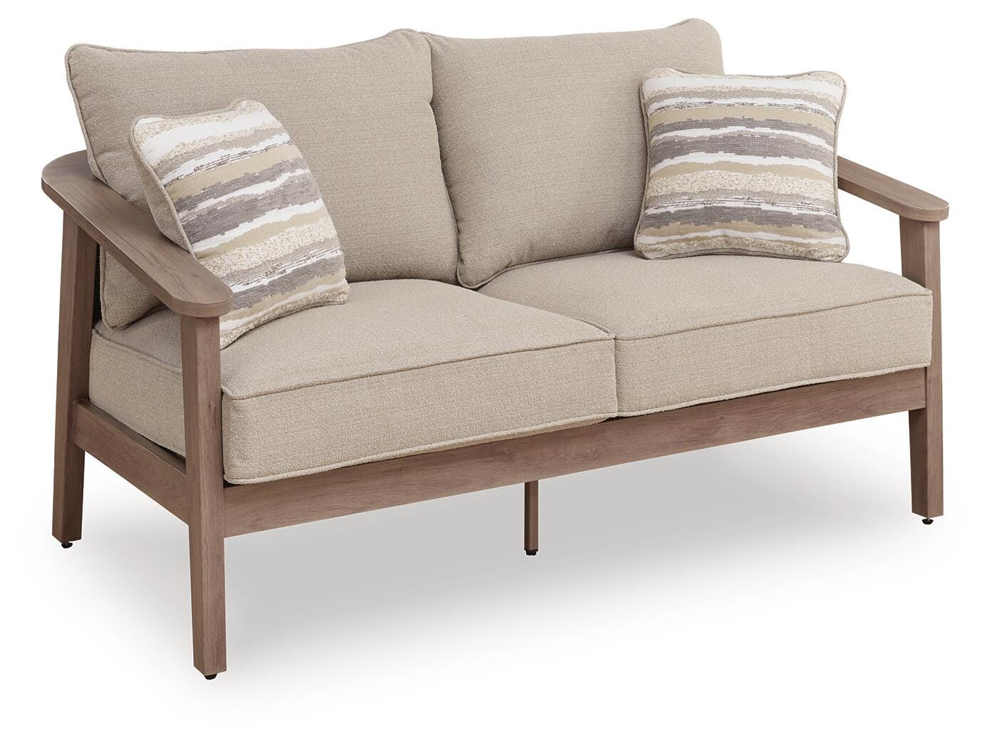 Harmony Headlands Outdoor Loveseat with Cushion - Beige (1)