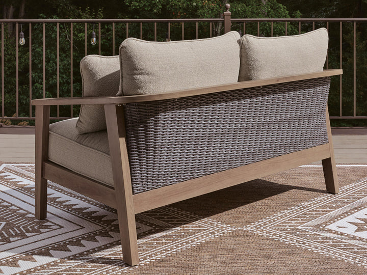 Harmony Headlands Outdoor Loveseat with Cushion - Beige (5)
