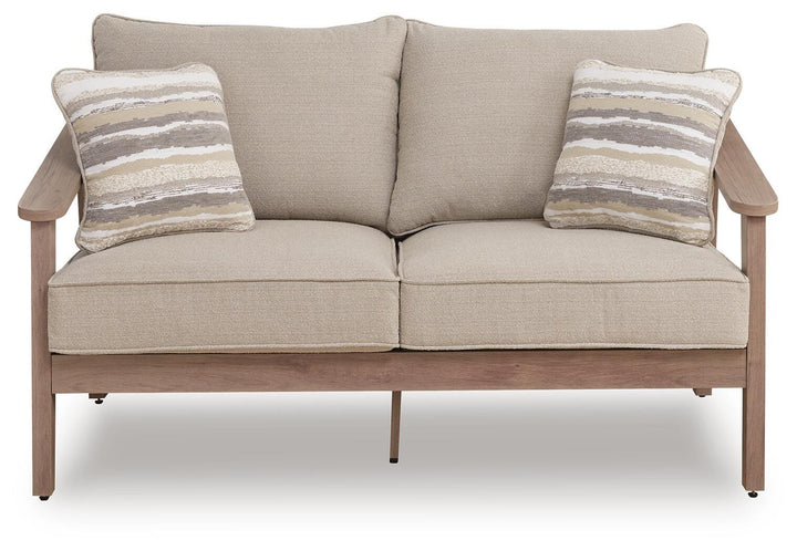 Harmony Headlands Outdoor Loveseat with Cushion - Beige (3)