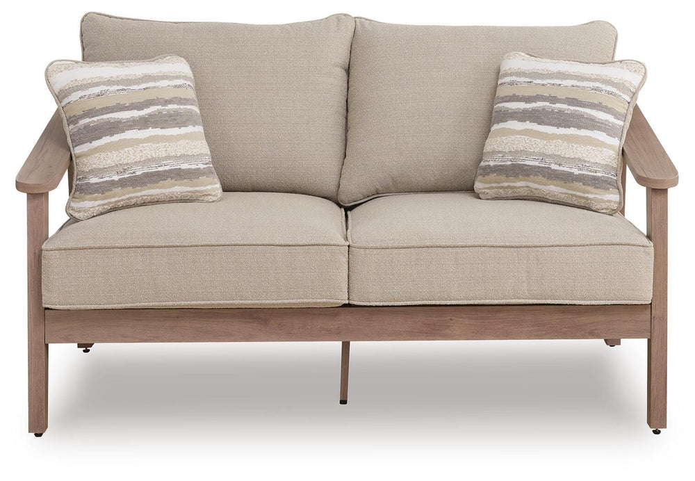 Harmony Headlands Outdoor Loveseat with Cushion - Beige (3)