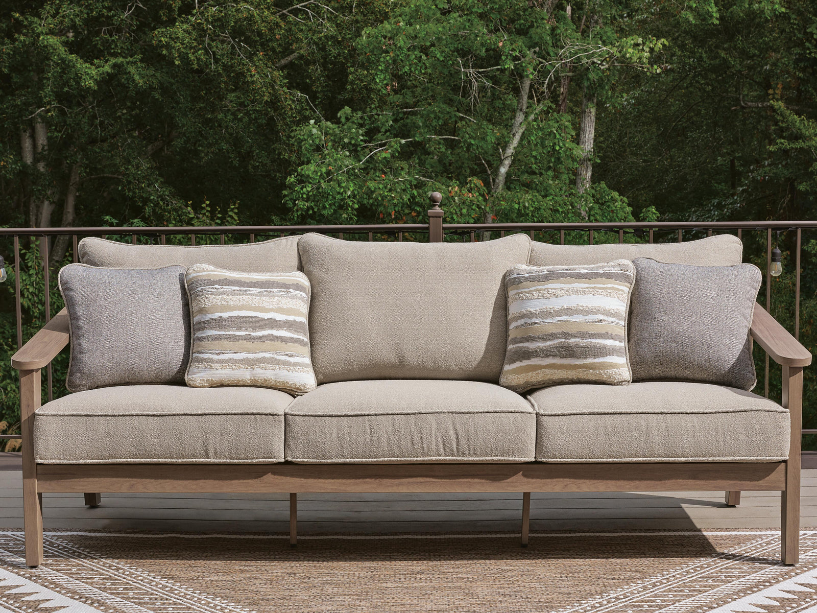 Harmony Headlands Outdoor Sofa with Cushion - Beige (2)