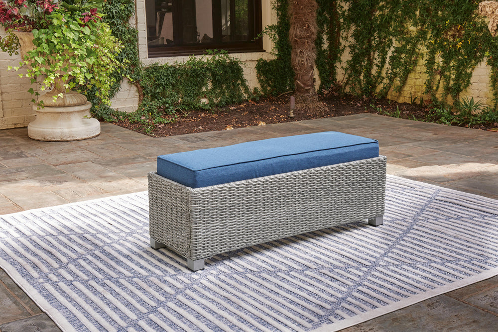 Naples Beach Outdoor Bench with Cushion - Gray (2)