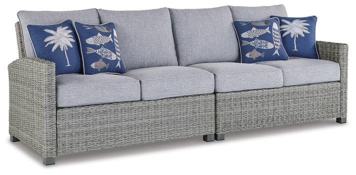 Naples Beach Outdoor Right and Left-arm Facing Loveseat with Cushion (Set of 2) - Gray (1)