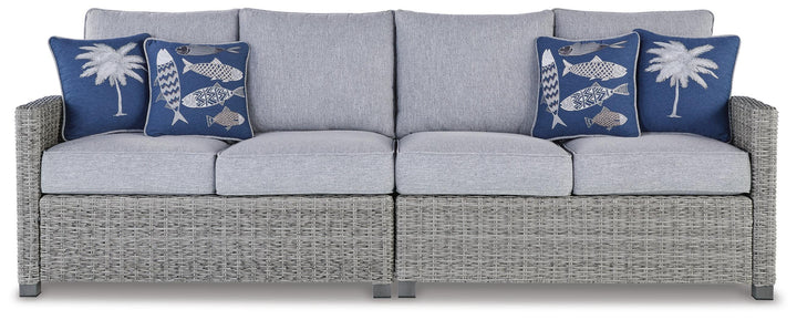 Naples Beach Outdoor Right and Left-arm Facing Loveseat with Cushion (Set of 2) - Gray (2)