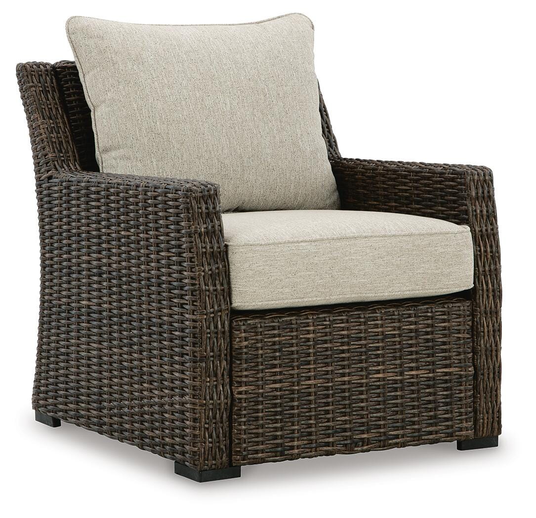 Brook Ranch Outdoor Lounge Chair with Cushion - Dark Brown (1)