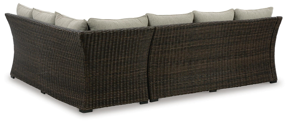 Brook Ranch Outdoor Sofa Sectional, Bench, Lounge Chair and Table (4)