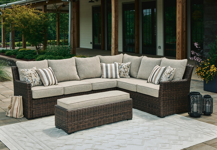 Brook Ranch Outdoor Sofa Sectional, Bench, Lounge Chair and Table (20)