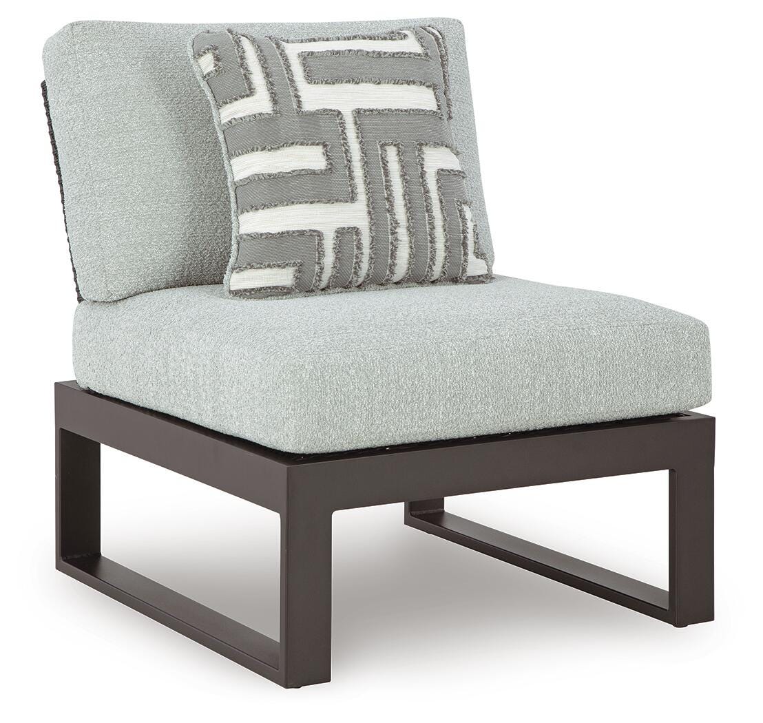 Beachloft Outdoor Armless Chair with Cushion - Black (1)