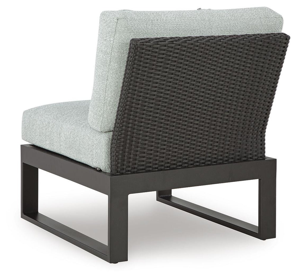 Beachloft Outdoor Armless Chair with Cushion - Black (5)