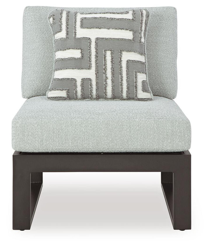 Beachloft Outdoor Armless Chair with Cushion - Black (3)