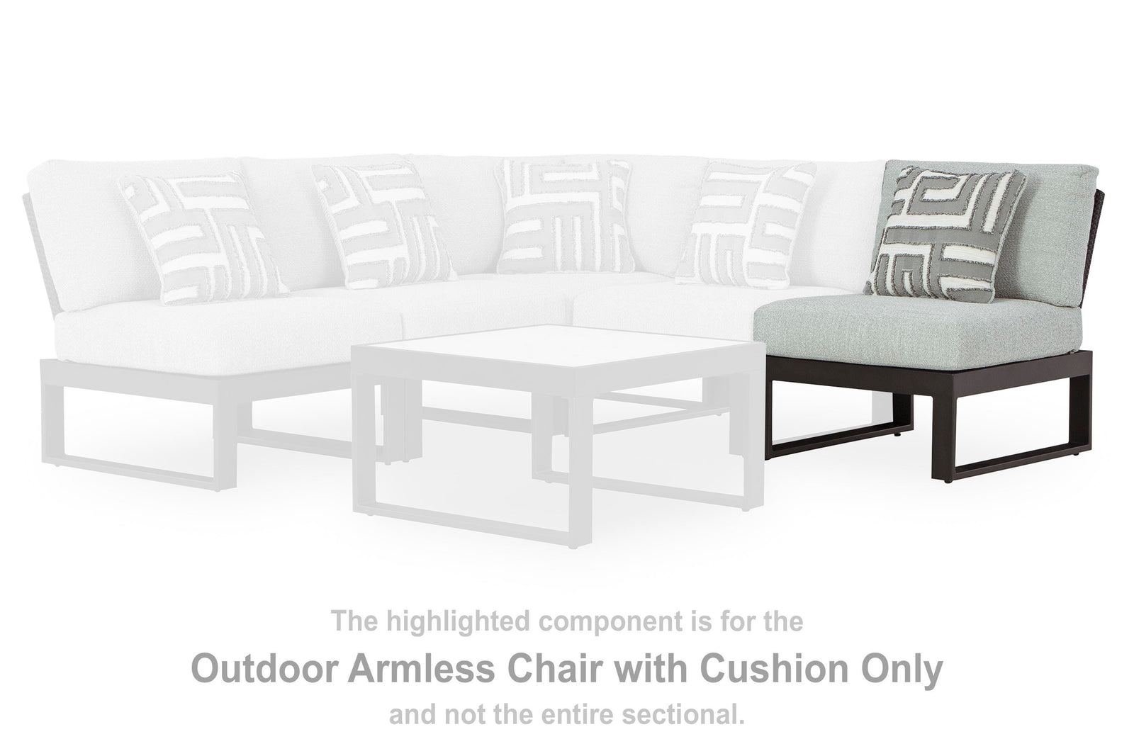 Beachloft Outdoor Armless Chair with Cushion - Black (2)