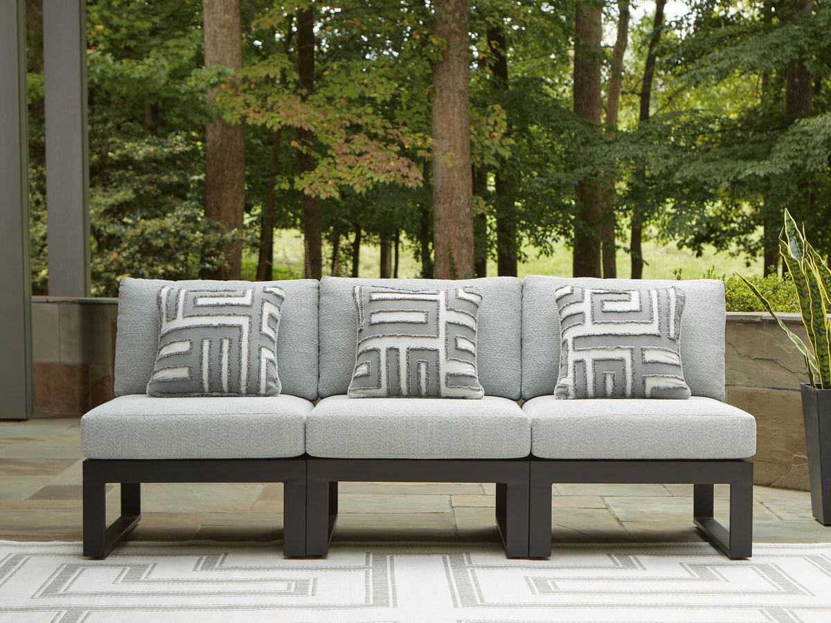 Beachloft 3-Piece Outdoor Sectional - Black/Gray (2)