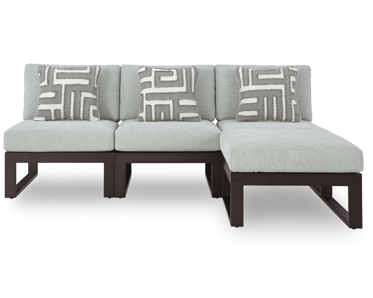 Beachloft 4-Piece Outdoor Sectional - Black/Gray