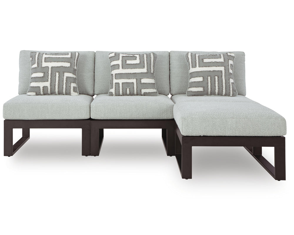 Beachloft 4-Piece Outdoor Sectional - Black/Gray