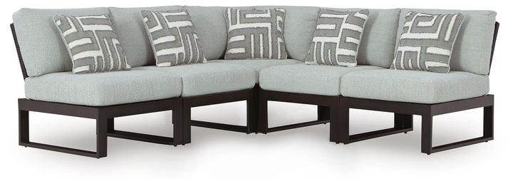 Beachloft 5-Piece Outdoor Sectional - Black/Gray (1)