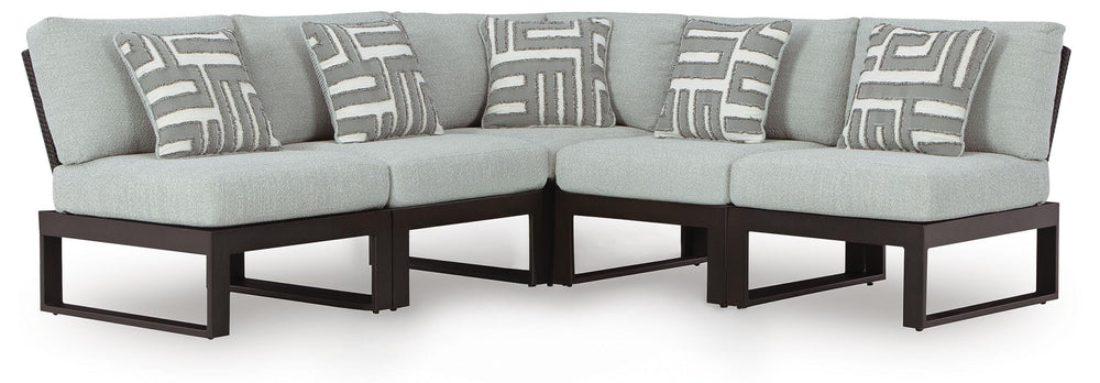 Beachloft 5-Piece Outdoor Sectional - Black/Gray (1)