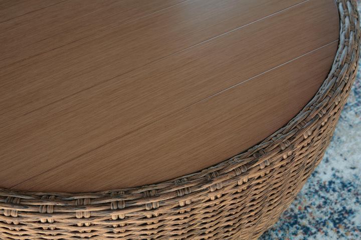 Double Point Outdoor Coffee Table - Beige (4)