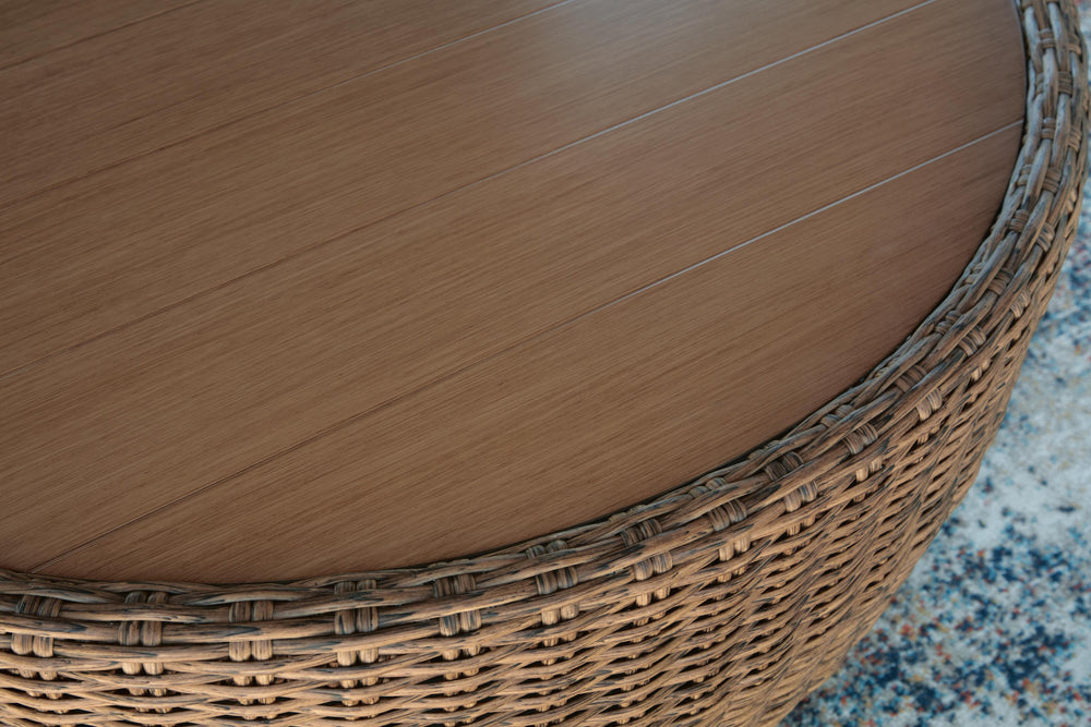 Double Point Outdoor Coffee Table - Beige (4)