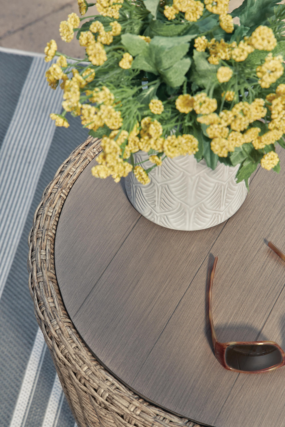 Danson Outdoor End Table - Beige (4)