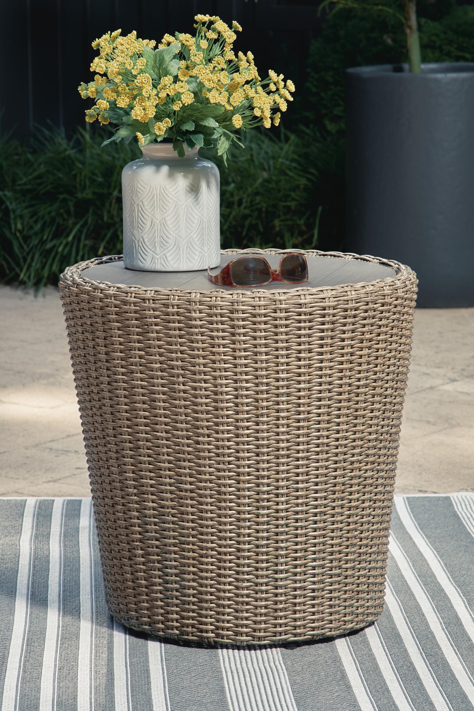 Danson Outdoor End Table - Beige (2)