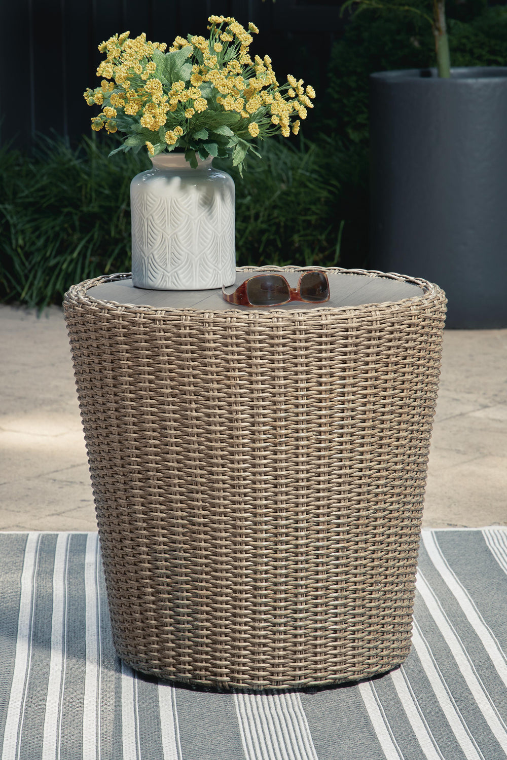 Danson Outdoor End Table - Beige (2)