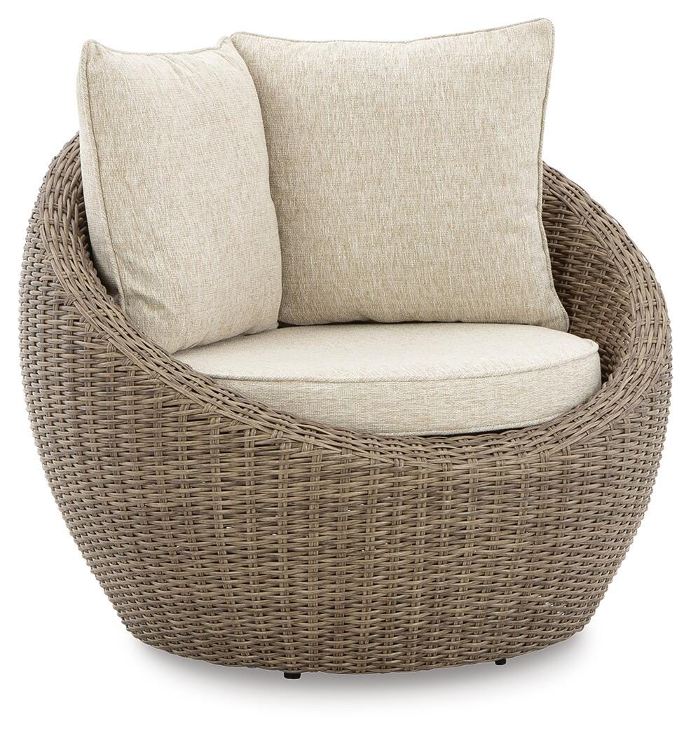 Danson Swivel Lounge with Cushion (Set of 2) - Beige (3)