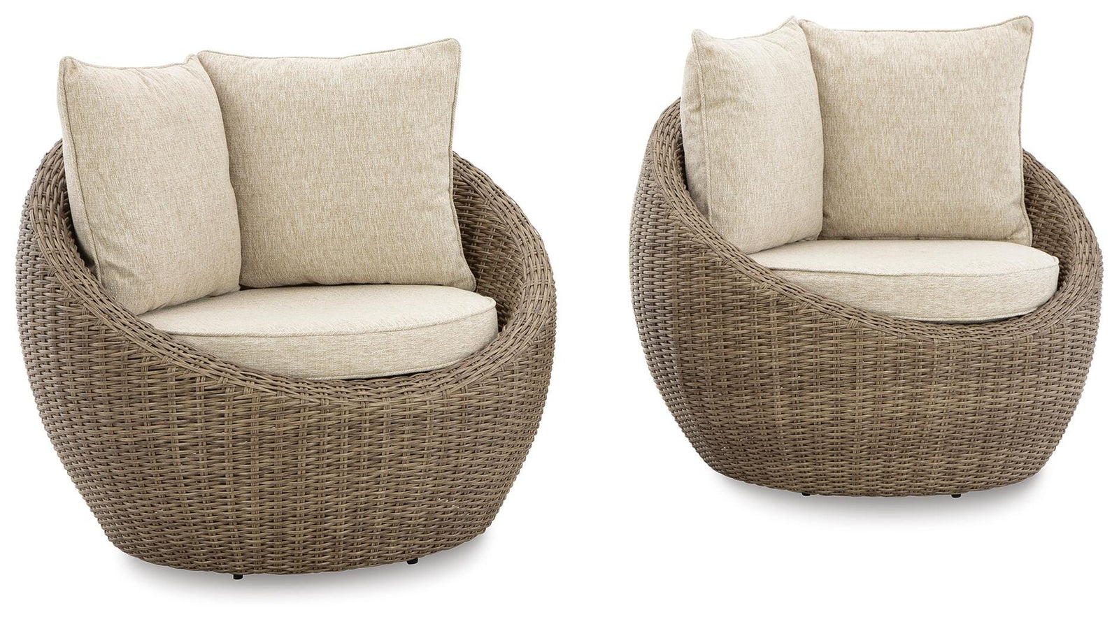 Danson Swivel Lounge with Cushion (Set of 2) - Beige (1)
