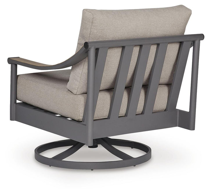 Ocean Beach Outdoor Swivel Lounge with Cushion - Gray (4)