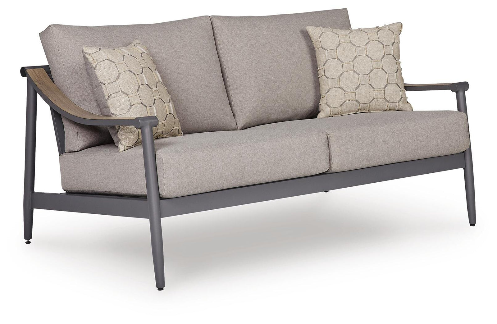 Ocean Beach Outdoor Loveseat with Cushion - Gray (1)